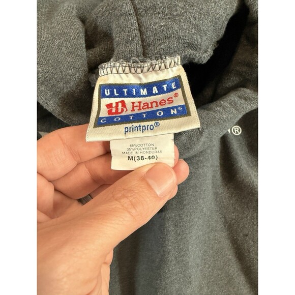 VTG Nikon Spot On Hoodie Hanes Printpro adult Medium 90s Y2K Gray LNC - Picture 5 of 8